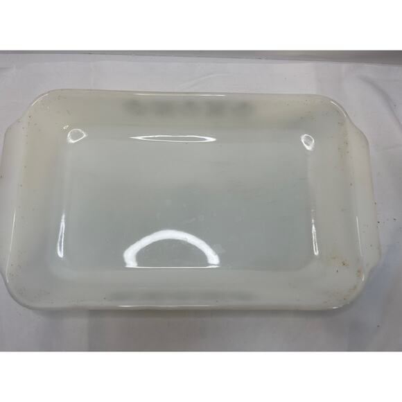 Anchor Hocking 8X12 Casserole Dish Green On White Fire King Pre-Owned - Picture 2 of 3